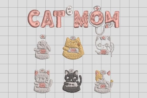 Cat Mom Nurses Embroidery File: A Designer’s Review