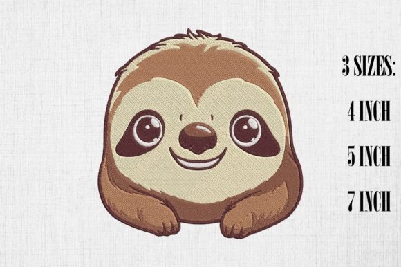 Cute Sloth Embroidery Design for Boutique Apparel