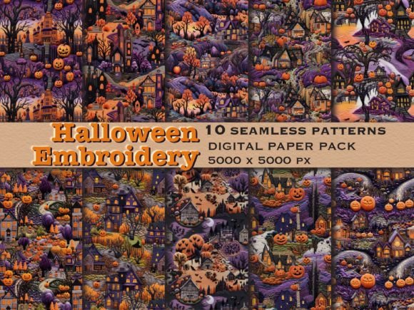 Reviewing Halloween Embroidery Seamless Pattern for Boutique Sweatshirts