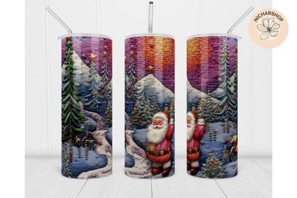Reviewing the 20oz Santa Embroidery Christmas Tumbler Design