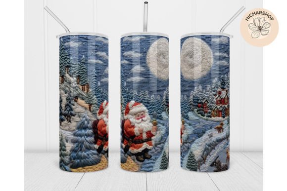 Reviewing the 20oz Santa Embroidery Christmas Tumbler Design