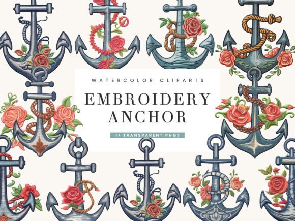 Reviewing the Embroidery Anchor Clipart Bundle