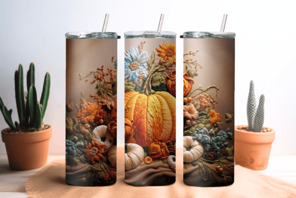 Reviewing the Embroidery Pumpkin Tumbler Wrap Design